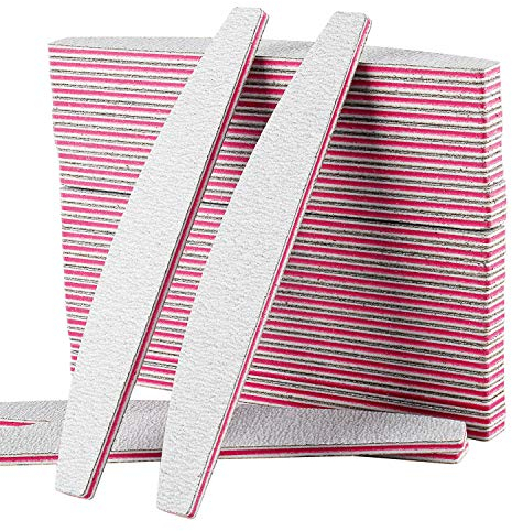 AYITOO 50 Pezzi Lime per Unghie 100/180 Professional, Lima Unghie Lavabile,Doppia Faccia Lima Unghie per Manicure E Unghie in Gel,Forma di Trapezio