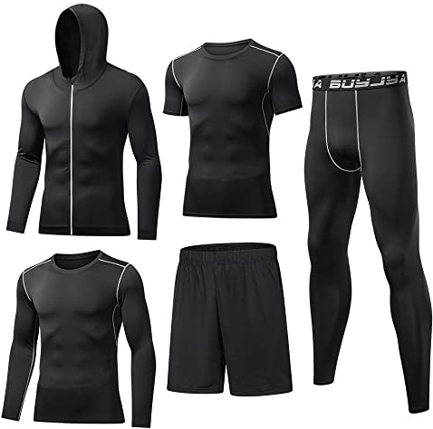BUYJYA Slim Slim Homme, Noir, XXL
