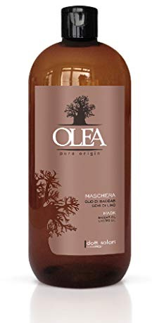 OLEA Haarmaske mit Baobaböl und Leinsamen (1000 ml) Haarkur Ohne Silikon und Parabene - Anti Frizz Hair Mask