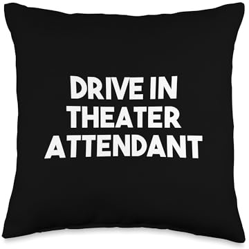 Drive In Theater Attendant Throw Pillow