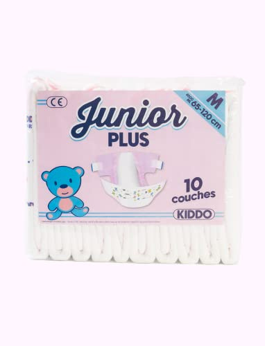 Kiddo Junior Plus Windeln, 10 Stück, 4500 ml (Medium, Rosa)