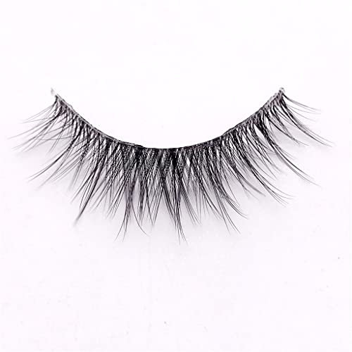 False Eyelashes Cils de vison courts naturels 2 paires de cils Bande invisible Cils de vison Réutilisable Faux cils Maquillage Fake Lashes