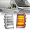POPMOTORZ 2 Stücke LED Spiegelblinker Binker für Boxer Fi-at Ducato Ram Promaster C-itroen Jumper C-itroen Relay, Transparent