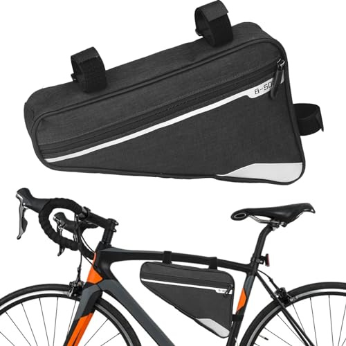 Kytpyi - Bolsa de Bicicleta con Banda Reflectante para Bicicleta de montaña, etc., Resistente al Agua, para Herramienta de reparación de teléfono, Tarjeta, Color Negro