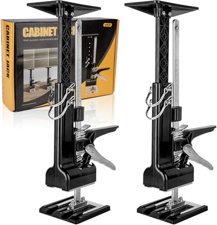 Guolich 2 Pièces Leve Meuble Placo, Système de Nivellement des Carreaux Outil, Réglable Deplace Meuble, Avec échelle Pour Les Sols, les Fenêtres et les Armoires-Capacité Jusqu'à 400kg/880lbs