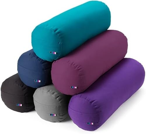 Yogamatters Organic Cotton Bolster | Removable Washable Cover | Yoga Bolster Cushion for Restorative Yoga and Meditation