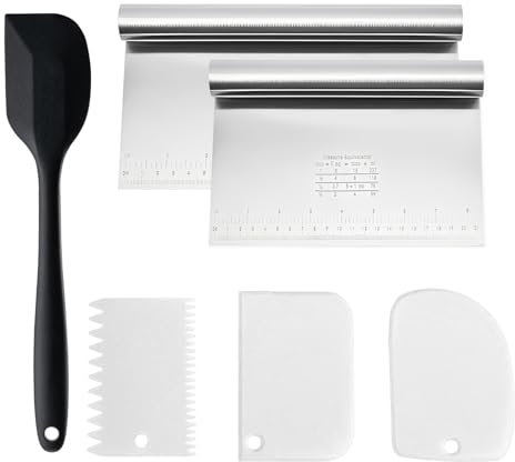 DBAILY Set di 6 tagliapasta da cucina, 22 cm + 21 cm + 15 cm raschietto senza cuciture, design unico per spatola di alta qualità come utensile per cottura e cottura