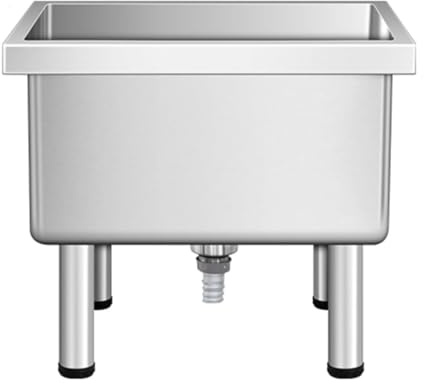 KUOYTT Évier de Sol Professionnel, bac de Service en Acier Inoxydable, évier de Cuisine autoportant, évier de buanderie Portable pour l'extérieur