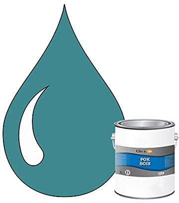 POK Peinture extérieure bois - Résistante aux intempéries BOIS - 1L - RAL 5018 Bleu turquoise