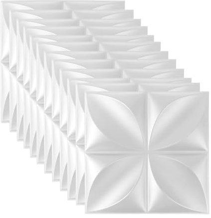 Pannelli 3D da parete 3D in PVC a forma di fiore, pannelli da parete 3D, pannelli da parete 3D, pannelli da gioco, pannelli da parete per soggiorno, camera da letto, 12 pezzi