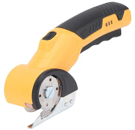 AUNMAS Ciseaux électriques, Coupeur en Carton sans Fil, Outil de en Tissu Rechargeable pour la en Cuir en Tissu Artisanal (YELLOW)