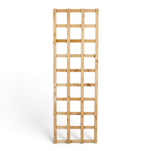 Enrejado de madera 60 x 180 cm – KDI impregnada – Enrejado para plantas trepadoras, rosas y clemátides – Rejilla de madera resistente a la intemperie para jardín, terraza, privacidad y pared de casa