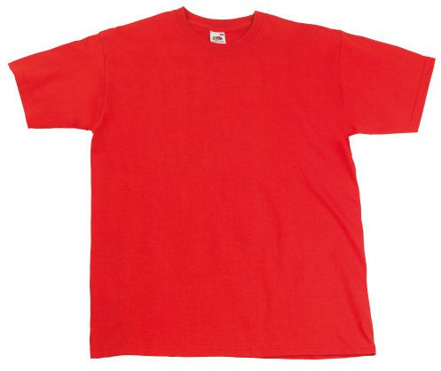 Fruit of the Loom Mens Super Premium Short Sleeve Crew Neck T-Shirt (XL) (Red)