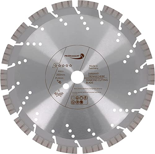 PRODIAMANT disco de corte de diamante profesional granito de hormigón Oxx 300 mm x 25,4 mm Fabricado en Alemania soldado por láser