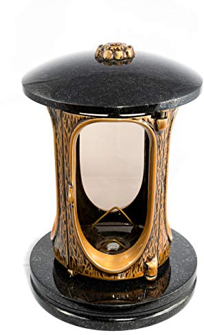 Lanterne funéraire Afterglow Elégant Granit Hauteur 23 cm Ø 15 cm classique 23 cm Noir suédois