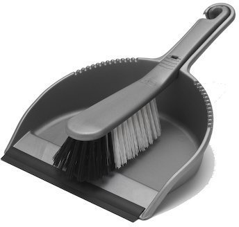 Addis Dustpan and Stiff Brush Set, Plastic, Metallic by Addis