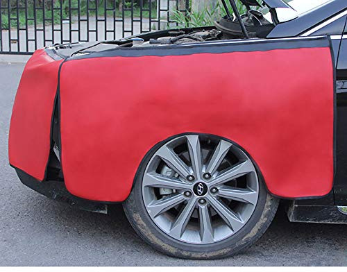 CHHMAELOVE Attrezzi Officina Telo Coperta Protezione Carrozzeria，Magnetico Meccanici Auto，Fodera Protettiva per l' Auto Parte Anteriore Parafango schoner Officina schoner Protezione Parafango,Red