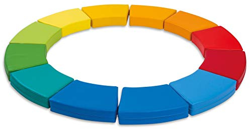 Betzold - Sitzkissen Kreis Regenbogen, 12tlg. - Sitzkissen Kunstleder Kinder-Garten