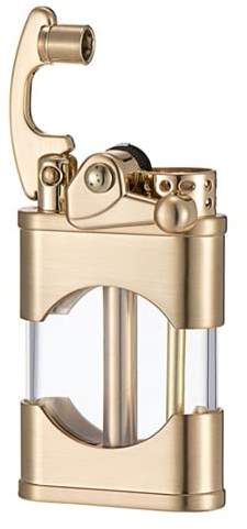 Accendino vintage a cherosene (venduto senza cherosene), in ottone, con capacità visibile, design classico, idea regalo