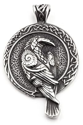 Southbankstore Halskette mit nordischem Wikinger-Raben-Totem-Anhänger, schwarzer Vogel, Krähenkette, Schmuck, Geschenk