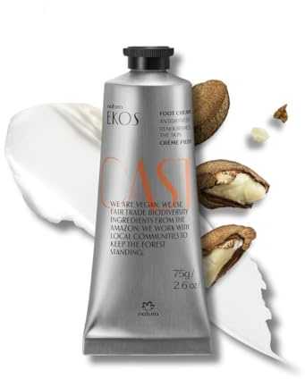 Natura - Brazil Nut Nourishing Foot Cream - Nourish & Soothe Dry Skin - Fast Absorbing - With Castanha Oil to Deeply Moisturize - Vegan & Cruelty-Free - 2.6 oz (75g)
