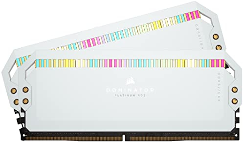 Corsair Dominator Platinum RGB DDR5 RAM 64GB (2x32GB) 5200MHz CL40 Intel XMP iCUE Kompatibel Computer Speicher - Weiß (CMT64GX5M2B5200C40W)