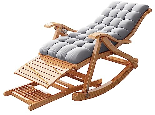 Lanmmraifc Gartenliege klappbar Sonnenliege Relaxliege klappbar Kippliege Liegestuhl Sonnenliege Klappbar Gartenstühle mit Kissen für Patio Strand Pool Garten (Farbe : Gray)