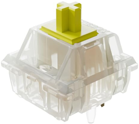 GATERON Milky Yellow Pro Switches Pre-lubed 5 Pin Linear Keyboard Switches for MX Mechanical Keyboard (30 PCS, Yellow)