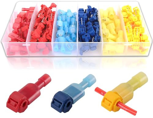 120 Stück kfz Kabelverbinder, Stromdieb kfz Abzweigverbinder Hauptleitungsabzweigklemme Kabelklemmen Elektro T-Tap Elektrische Steckverbinder Quickverbinder mit Flachstecker