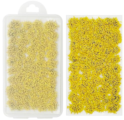 Attuslla Jaune Paysages Herbe Touffes Tufts d'herbe Statique Grappes de Fleurs, Flower Grass Tufts pour Le Bricolage Architecture Bâtiment Jardin Paysage