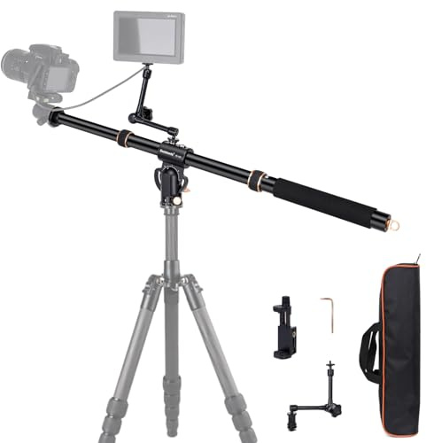 Koolehaoda Brazo de extensión de trípode de 105 cm Eje Central Horizontal Giratorio de 360 ​​​​° Brazo de extensión de trípode Ajustable verticalmente de 180 ° para cámara Fotografía aérea Macro