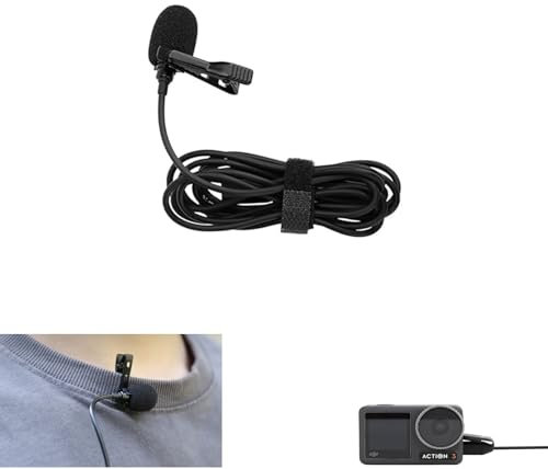 CERFFOOL Microfono Lavalier per Insta360 X5/Go Ultra per DJI Osmo 360/Pocket 3/Azione 5 Pro/4/3/2 Condensatore Omnidirezionale Tipo C Microfono di registrazione 1.5M Filo Accessori per Action Camera