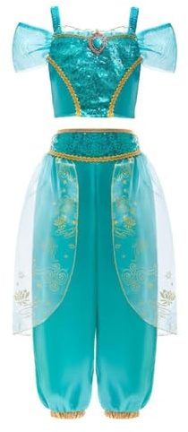 Lito Angels Déguisement Costume pour Fille Robe Princesse Aladdin Tenue Mille et Une Nuit Carnaval Enfant Taille 10-12 ans