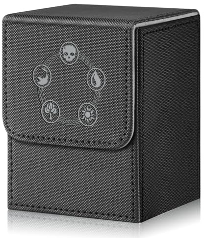 HEISHAYU Deck Box Magic Caja de soporte para tarjetas de juego de escritorio adecuada para MTG/TCG/CCG/Commander (negro)