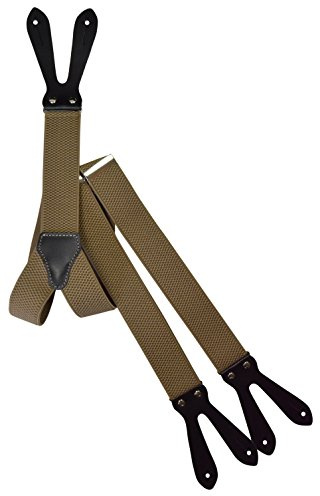 Olata Bretelle Eleganti a Forma di Y, Elastiche con Asole per Bottoni, 3,5 cm. Crema (std)