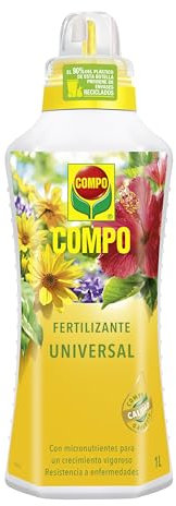 COMPO Fertilizante de calidad para plantas ornamentales de interior o terraza, Fertilizante líquido universal con extra de magnesio, 1000 ml