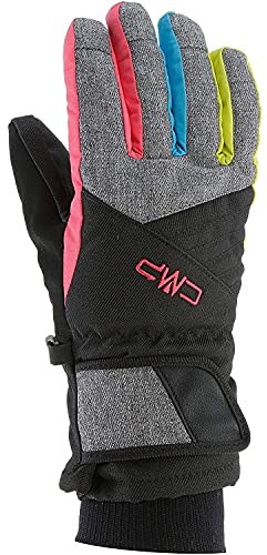 CMP - Twill-Skihandschuhe für Kinder, Schwarz-B.Jewel-Erdbeere, 6