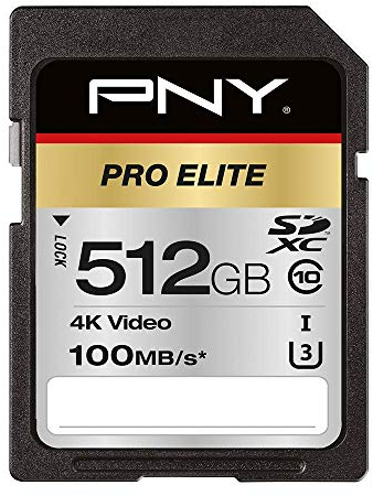 PNY Pro Elite SDXC-Karte 512 GB Class 10 UHS-I U3 100 MB/s