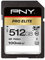 PNY Pro Elite SDXC-Karte 512 GB Class 10 UHS-I U3 100 MB/s