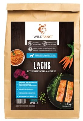 Wildfang® torrfoder 2kg – Lax, spannmålsfritt, naturliga ingredienser, inget socker, valpfoder – 1-pack