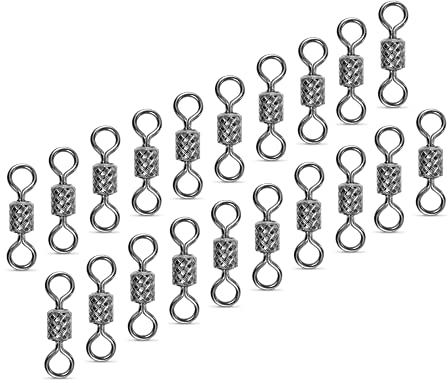 AMZfishing NEU 20x Power Angelwirbel | Wirbel Angeln | Wirbelsortiment | Wirbelset | Wirbel Angeln | Angelwirbel | Angelwirbel Set | Angeln Wirbel | Angelzubehör Wirbel Set (Diamant 20, 1)