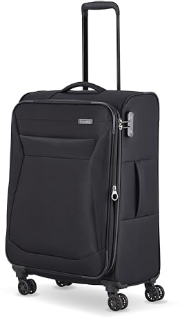 Travelite 4-Rad Koffer Größe M Weichschale, Gepäck Serie Chios mit Dehnfalte + Kantenschutz, Trolley in Zeitloser Optik, 67 cm, 60-66 Liter