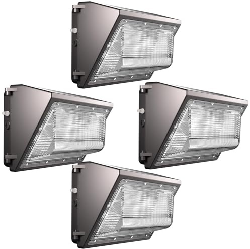Lightdot 4Pack 200W LED Wall Pack Lights, 100-277v Dusk to Dawn with Photocell, 30000Lm(150Lm/W) 5000K IP65 Outdoor Exterior Lighting for Warehouse,Building,Yard,Factory,Garage, ETL(Height:15~30ft)