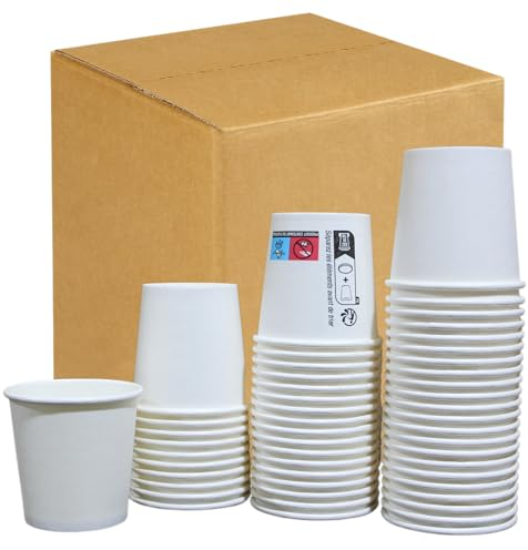 Very Wood Compagny [900 pcs] Gobelets jetables en carton 120ml, Tasses/Verres jetables 4 oz pour Café et Espresso, Gobelet de haute qualité et très résistant à toutes les boissons chaudes