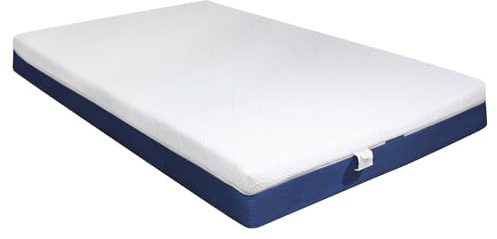 Panana Double Mattress, 20CM Gel Memory Foam 4FT6 Mattress for Cool Sleep & Pressure Relief - Medium, 135x190x20CM(White/Blue)