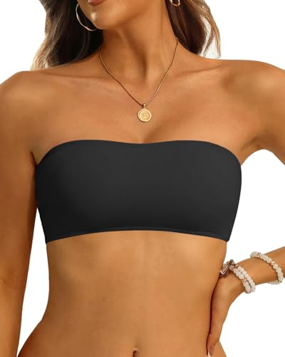 Women Bandeau Bikini Top Only Strapless Swim Top Tube Swimsuit