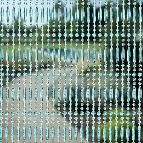 Trente Cortina de Cuentas – Diferentes tamaños y Colores, mosquitera para Puerta de balcón, Cuentas Anti-Insectos, Cortina Anti-Moscas Turquesa 100 x 230 cm