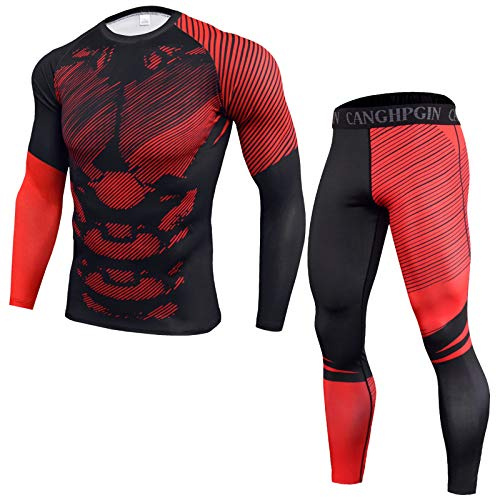2 Pezzi Fitness Palestra Completi Sportivi da Uomo Abbigliamento Sportivo,Compressivo Maglie e T-Shirt Pantaloni Collant a Compressione Vestiti，abbigliamento estivo