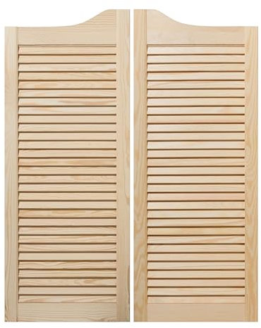 ben+camilla.com Saloontüren Set (L/R-Paar) | 100 x 80 cm Natur | Hochwertige Massivholz Schwingtüren unbehandelt