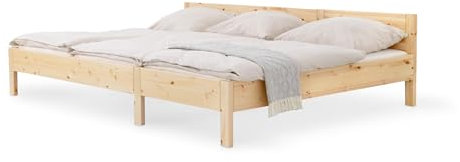 Ehrenkind® Familienbett aus Massivholz Kiefer – 270x200 cm – Natürliche Holzoptik, modulare Bauweise, ideal für die ganze Familie – Stabil, sicher und einfach erweiterbar, 180/90cm Standard
